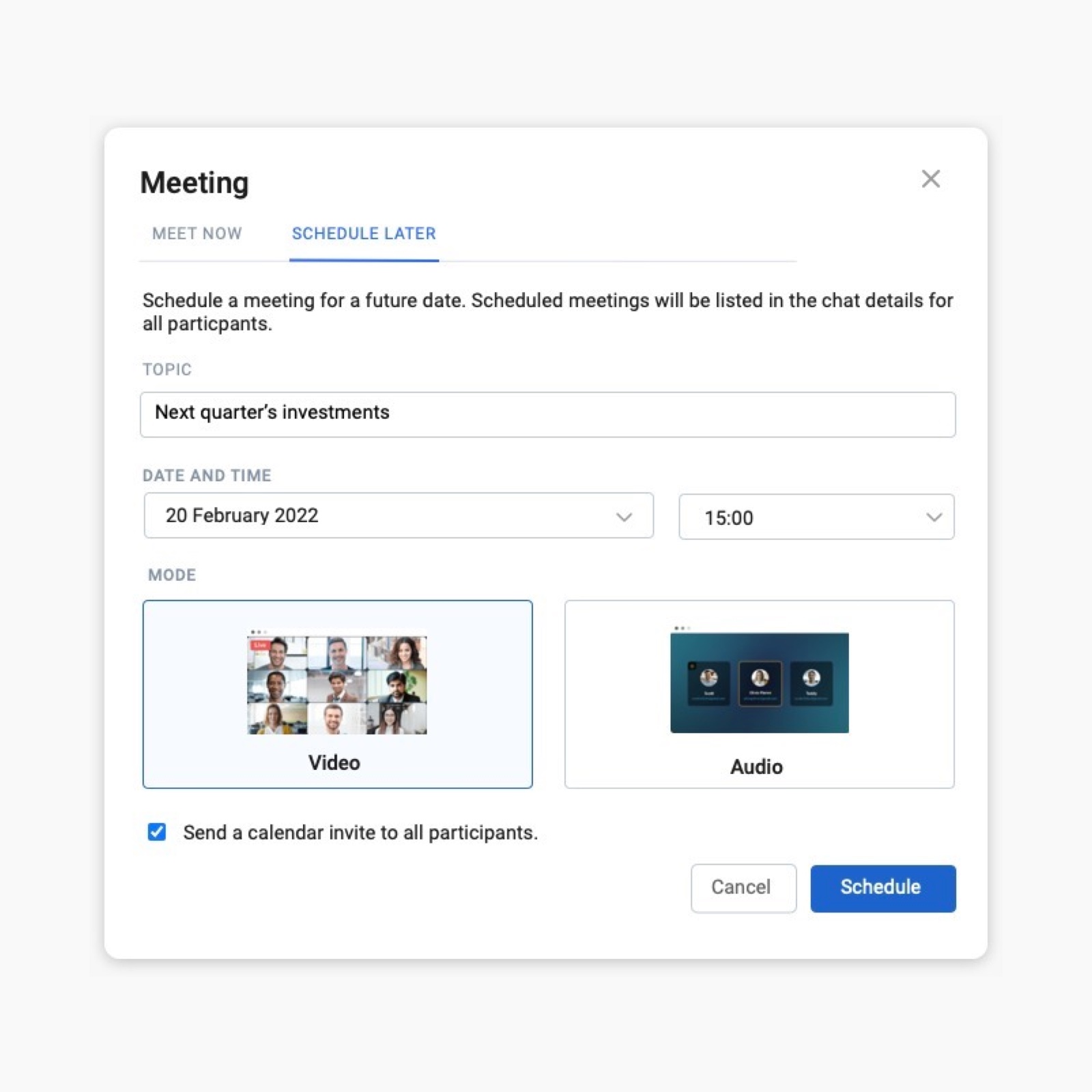 Schedule Meetings